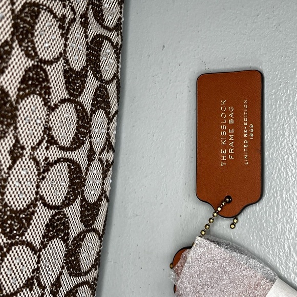 Coach Large Crystal Kisslock Frame Leather Shoulder Bag - Picture 7 of 9